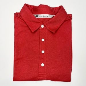 Travis Mathew Polo Men's Size Medium Short Sleeve Red Golf Performance